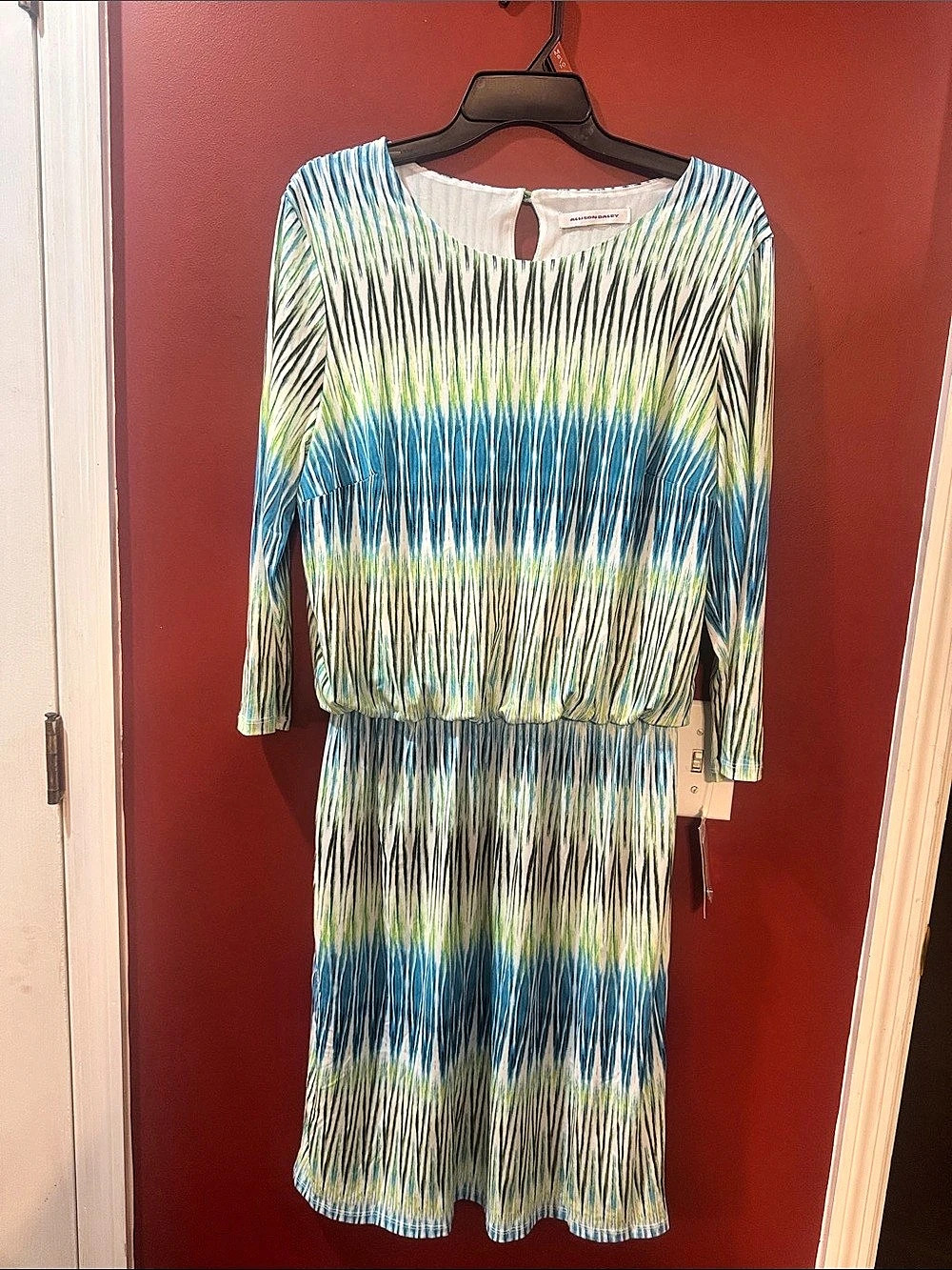 Allison Daley Missy Abstract Print Midi Dress Size 12 NWT
